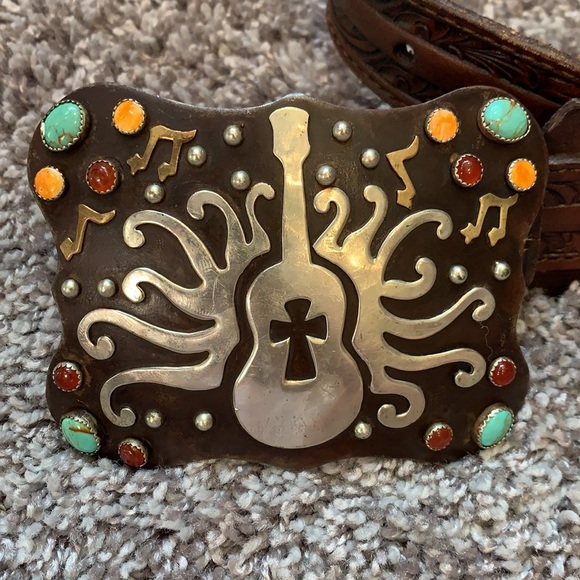 Leather belt and belt buckle - Picture 2 of 6